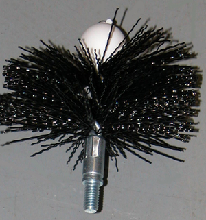 ES04 4" Pellet Stove Brush, twisted wire center w/ ball tip, 5/16-18 thread