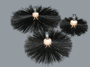 Buttonflex wood core poly brush w/buttonlok fitting- 16" diameter